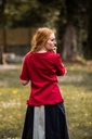 Kurzarm-Rüschenbluse "Bea" Rot