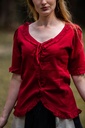 Kurzarm-Rüschenbluse "Bea" Rot