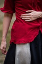 Kurzarm-Rüschenbluse "Bea" Rot