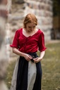 Kurzarm-Rüschenbluse "Bea" Rot