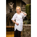 Mittelalterbluse Kurzarm "Verena" Weiß