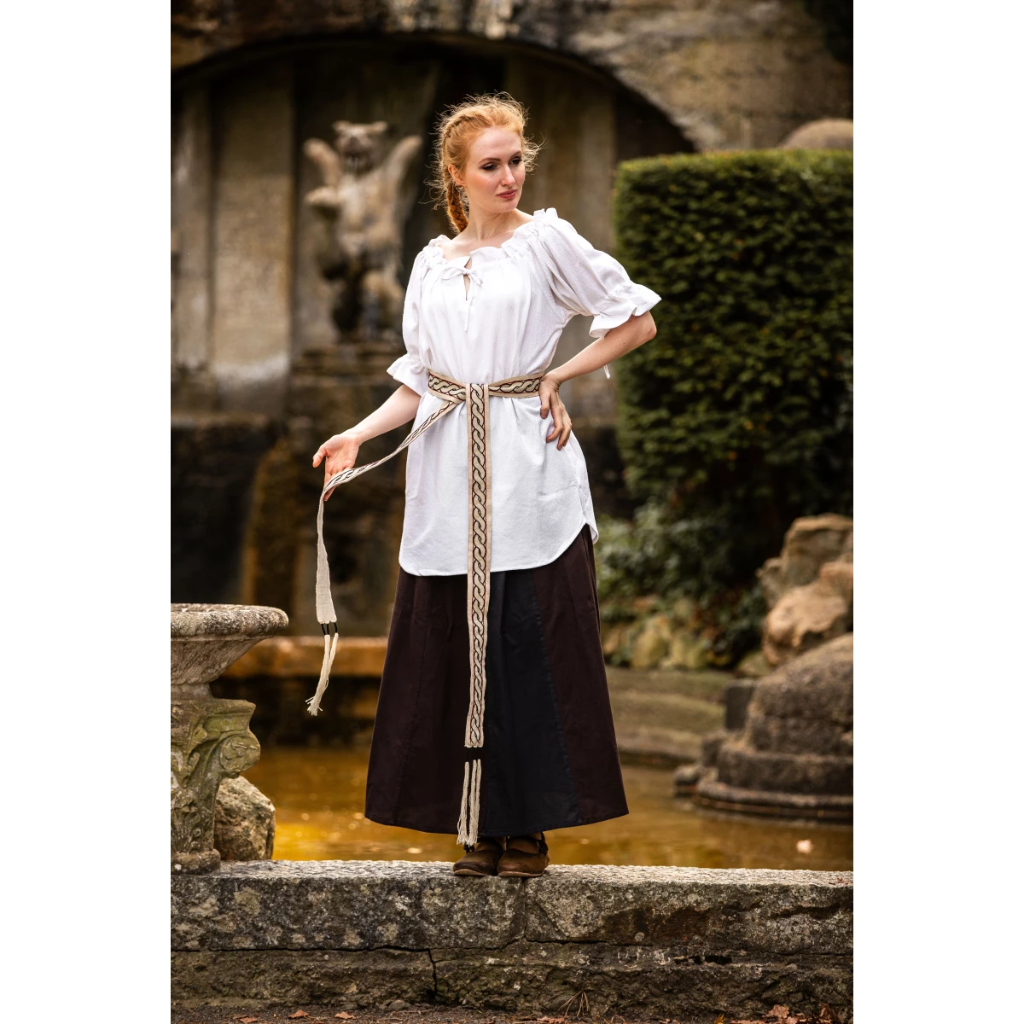 Mittelalterbluse Kurzarm "Verena" Weiß