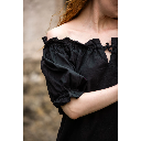 Mittelalterbluse Kurzarm "Verena" Schwarz