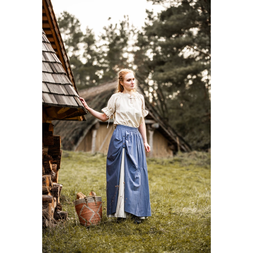 Mittelalterbluse Kurzarm "Verena" Natur