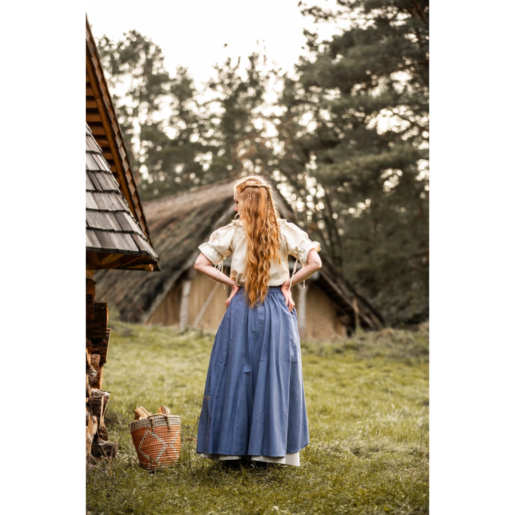 Mittelalterbluse Kurzarm "Verena" Natur