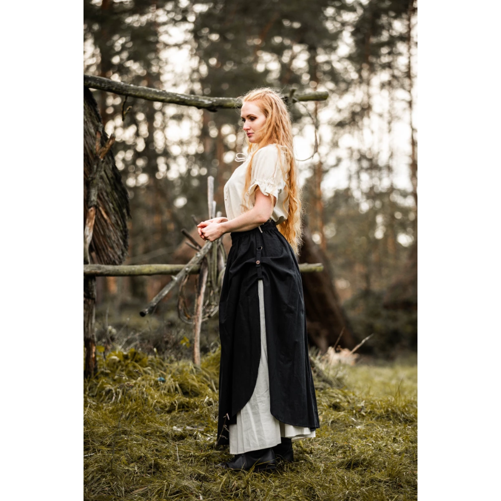 Mittelalterbluse Kurzarm "Verena" Natur