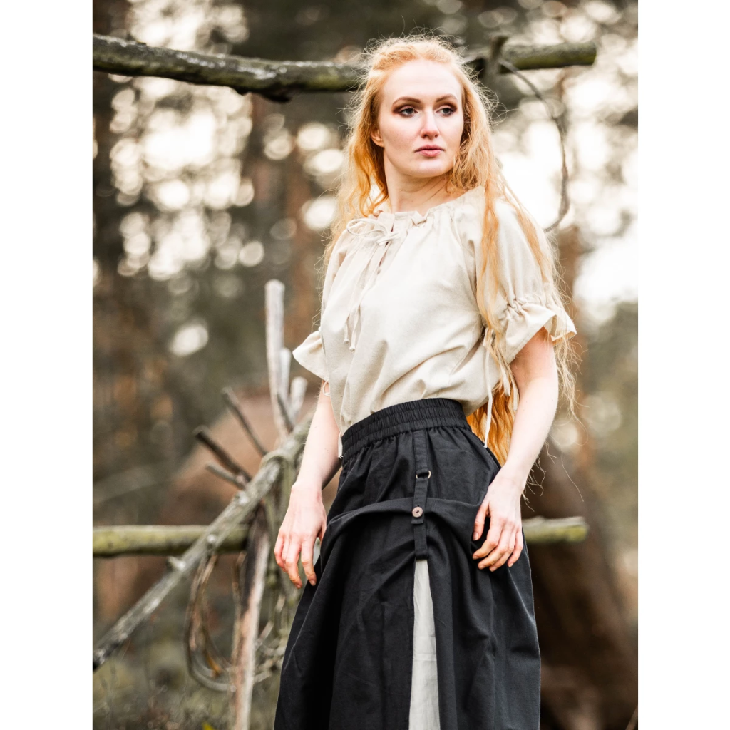 Mittelalterbluse Kurzarm "Verena" Natur