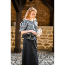 Mittelalterbluse Kurzarm "Verena" Taubenblau