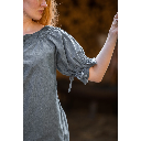 Mittelalterbluse Kurzarm "Verena" Taubenblau