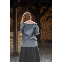 Mittelalterbluse Kurzarm "Verena" Taubenblau