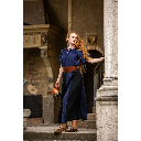 Mittelalterbluse Kurzarm "Verena" Dunkelblau
