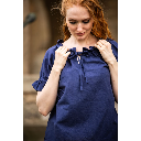 Mittelalterbluse Kurzarm "Verena" Dunkelblau