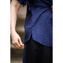 Mittelalterbluse Kurzarm "Verena" Dunkelblau