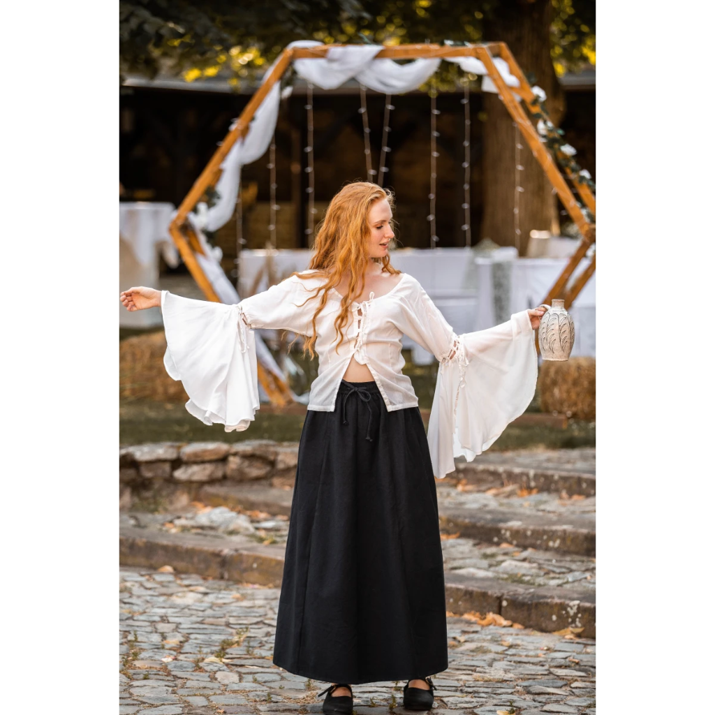 Bluse "Carmen" Volants Weiß