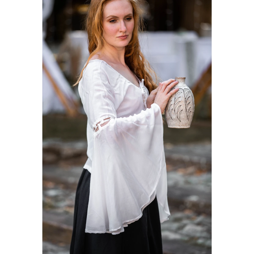 Bluse "Carmen" Volants Weiß
