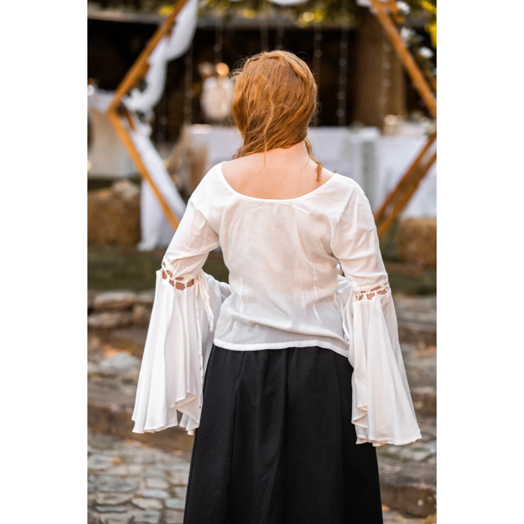 Bluse "Carmen" Volants Weiß