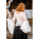 Bluse "Carmen" Volants Weiß