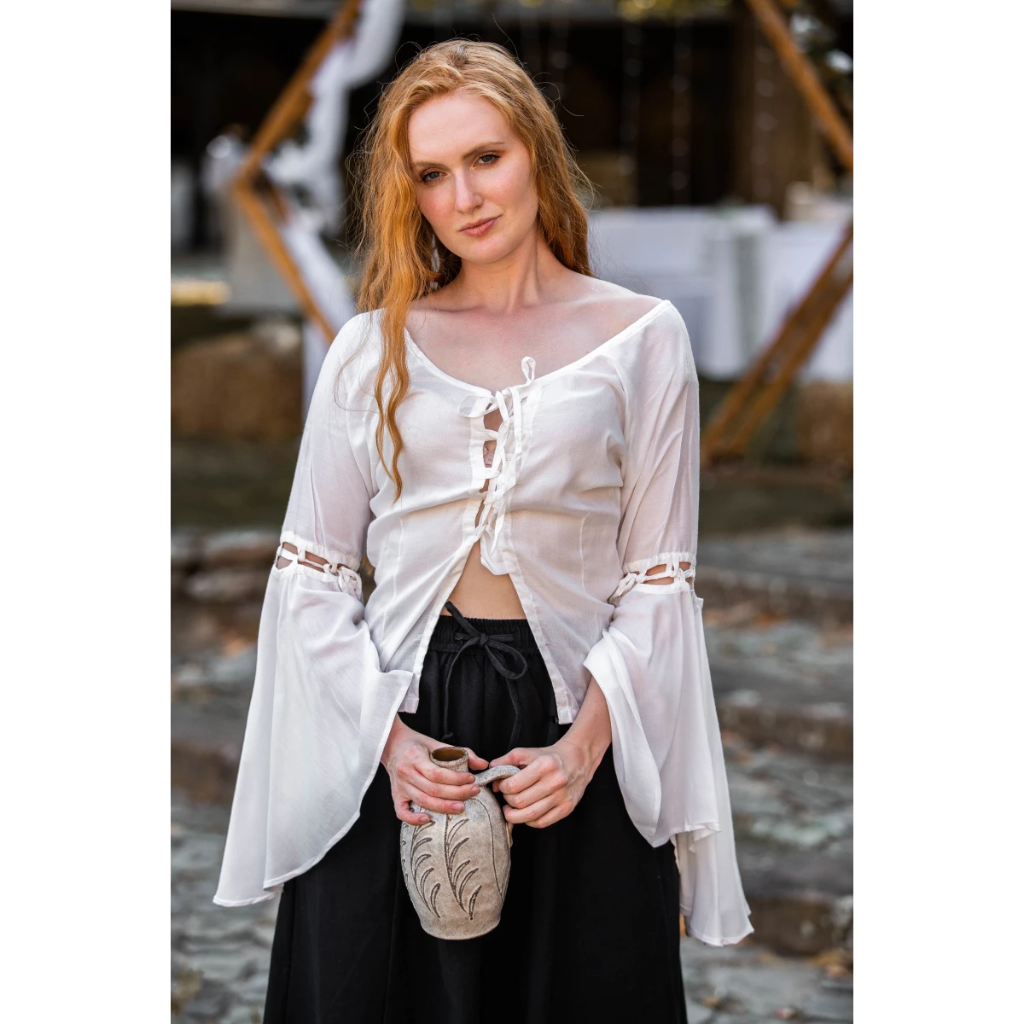 Bluse "Carmen" Volants Weiß