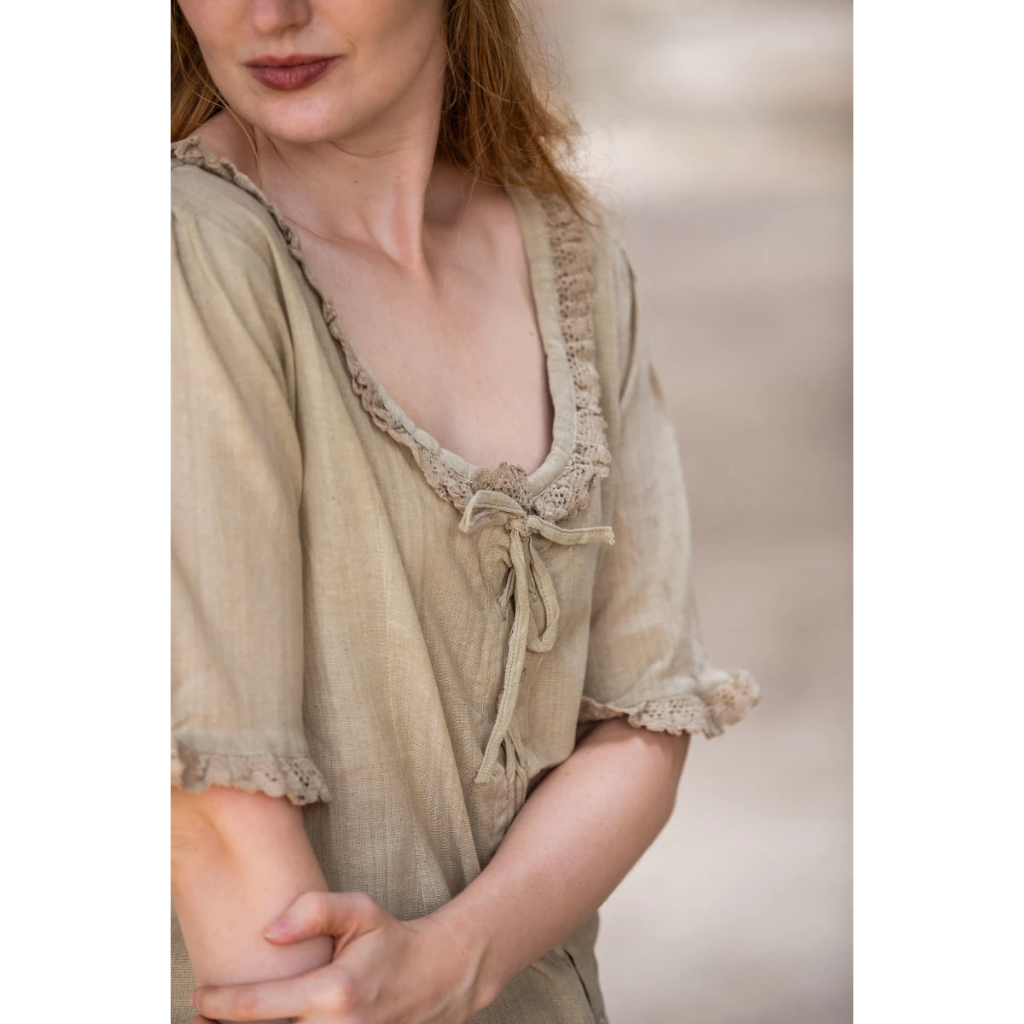 Kurzarmbluse "Gabriela" Hanf