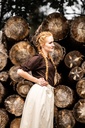 Mittelalter Kurzarmbluse "Vera" Dunkelbraun