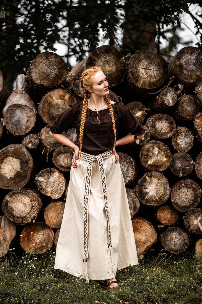 Mittelalter Kurzarmbluse "Vera" Dunkelbraun