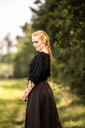 Mittelalter Kurzarmbluse "Vera" Schwarz