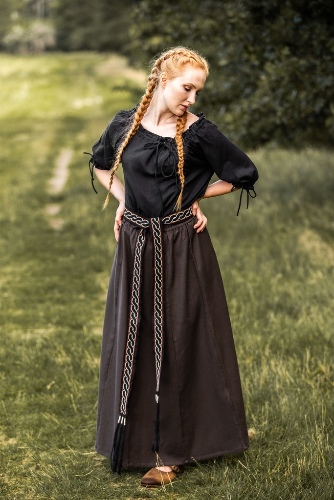 Mittelalter Kurzarmbluse "Vera" Schwarz