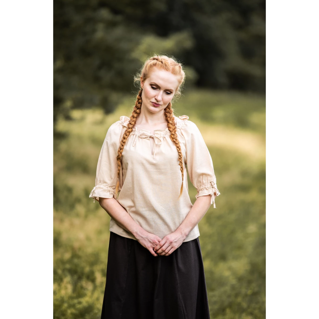 Mittelalter Kurzarmbluse "Vera" Hanf