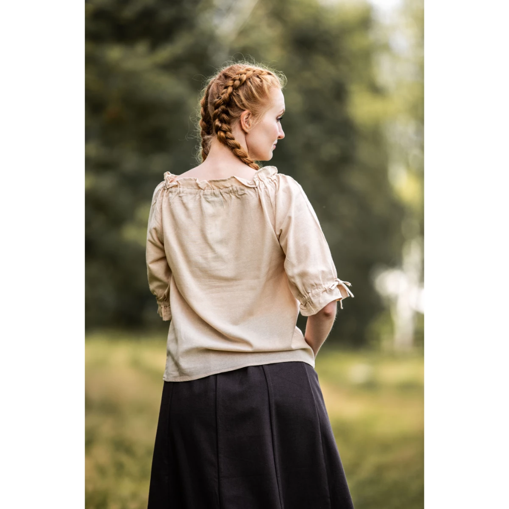 Mittelalter Kurzarmbluse "Vera" Hanf
