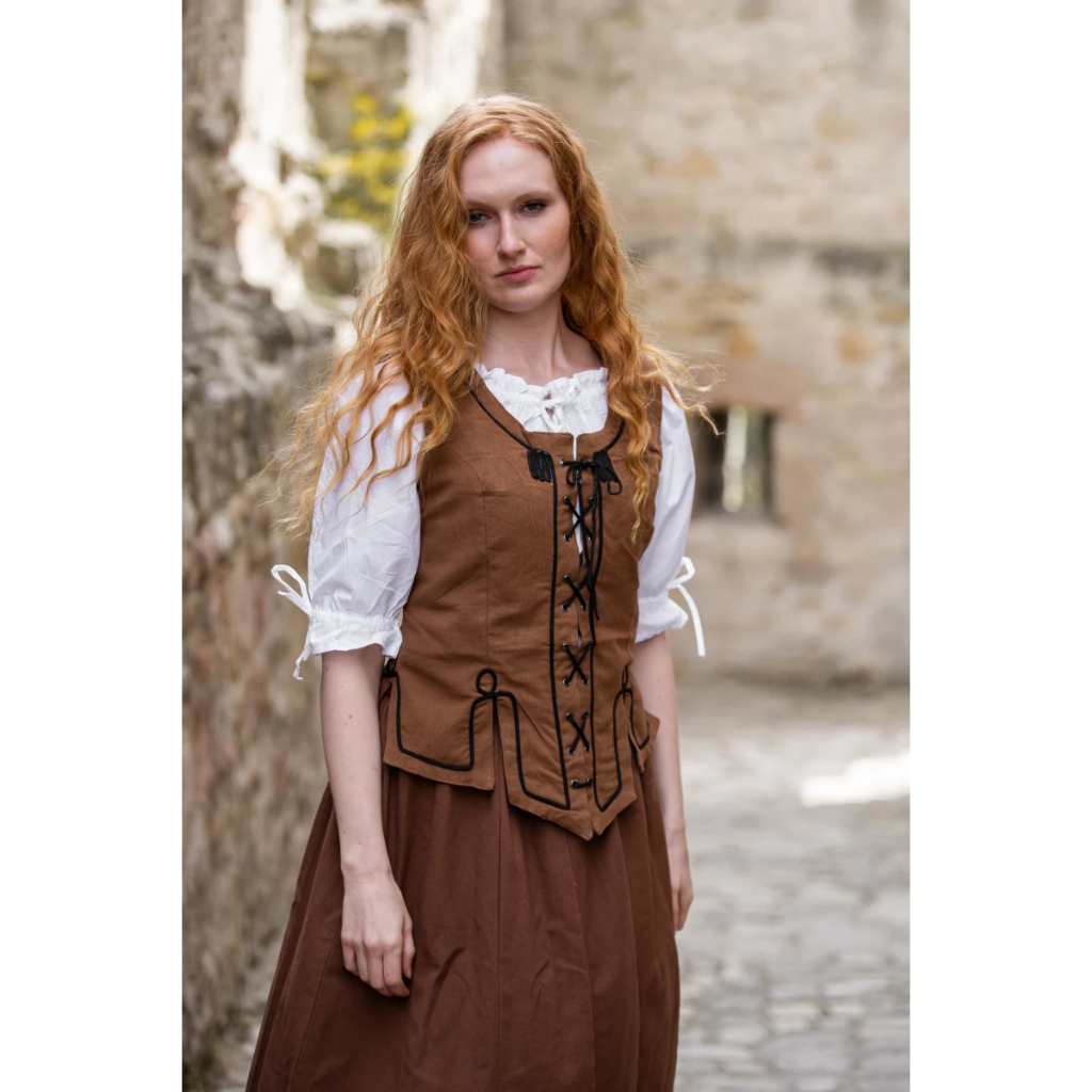 Mittelalter Kurzarmbluse "Sandra" Weiß