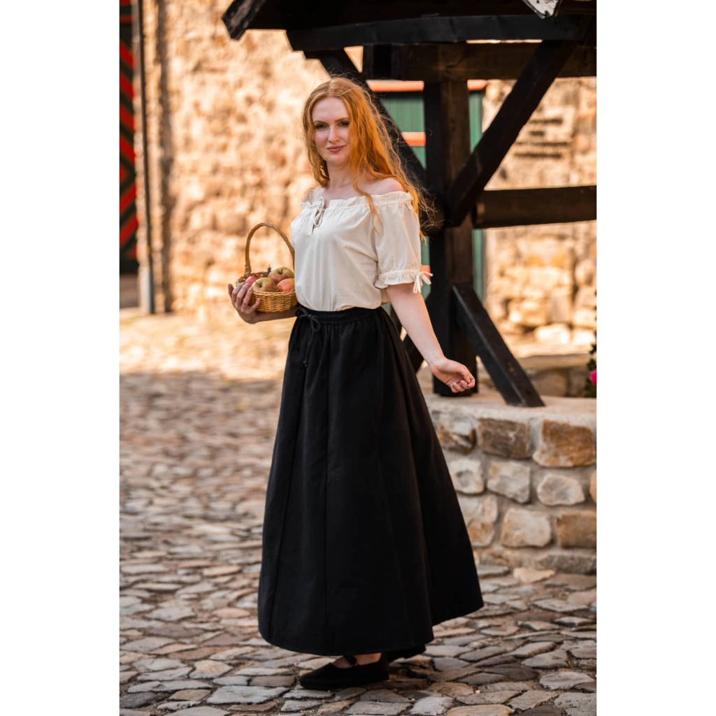 Mittelalterbluse "Otilia" mit kurzen Ärmeln Natur