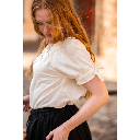 Mittelalterbluse "Otilia" mit kurzen Ärmeln Natur