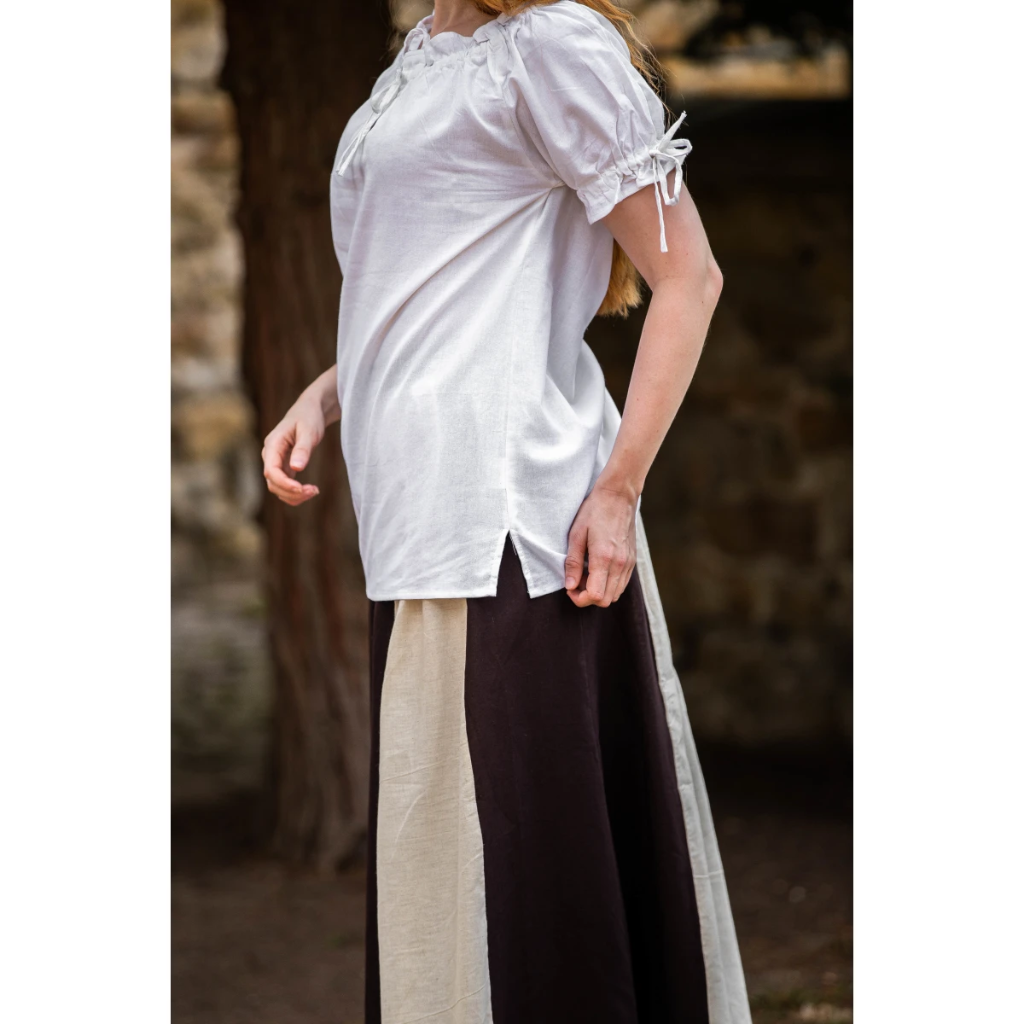 Mittelalterbluse "Otilia" mit kurzen Ärmeln Weiß