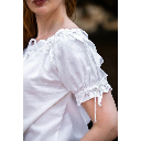 Mittelalterbluse "Otilia" mit kurzen Ärmeln Weiß