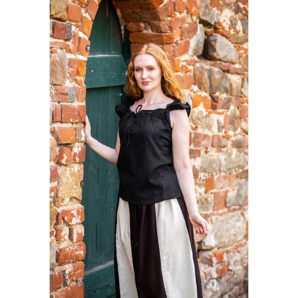 Sommerbluse mit Rüsche "Lotte" Schwarz