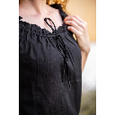 Sommerbluse mit Rüsche "Lotte" Schwarz