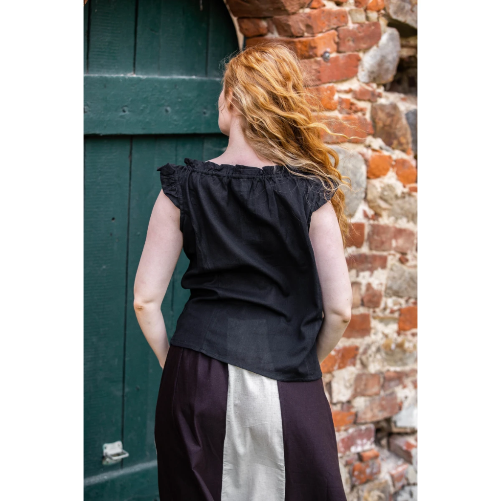 Sommerbluse mit Rüsche "Lotte" Schwarz