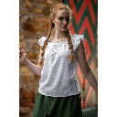 Sommerbluse mit Rüsche "Lotte" Weiß