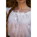 Sommerbluse mit Rüsche "Lotte" Weiß