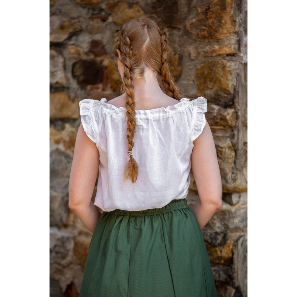 Sommerbluse mit Rüsche "Lotte" Weiß