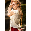Sommerbluse mit Rüsche "Lotte" Natur