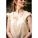 Sommerbluse mit Rüsche "Lotte" Natur
