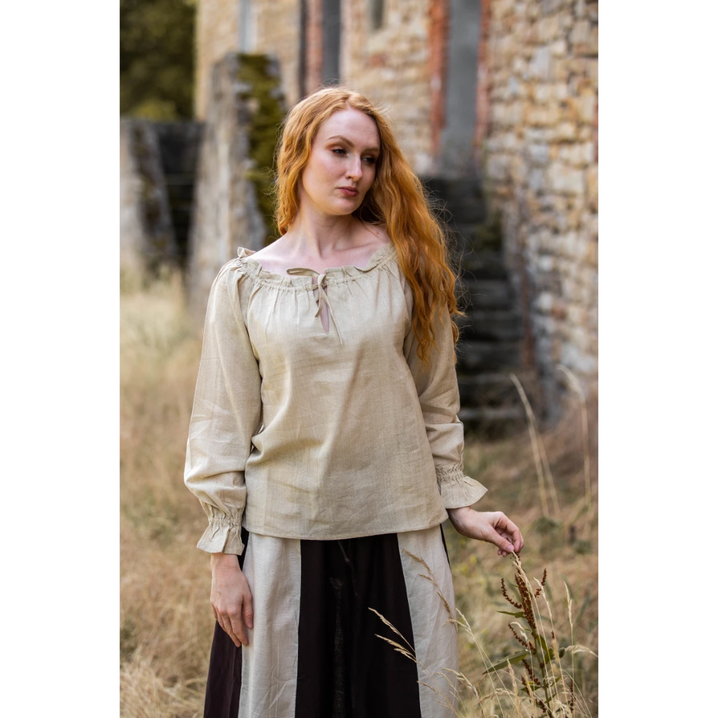 Mittelalterbluse "Edith" Hanffarben