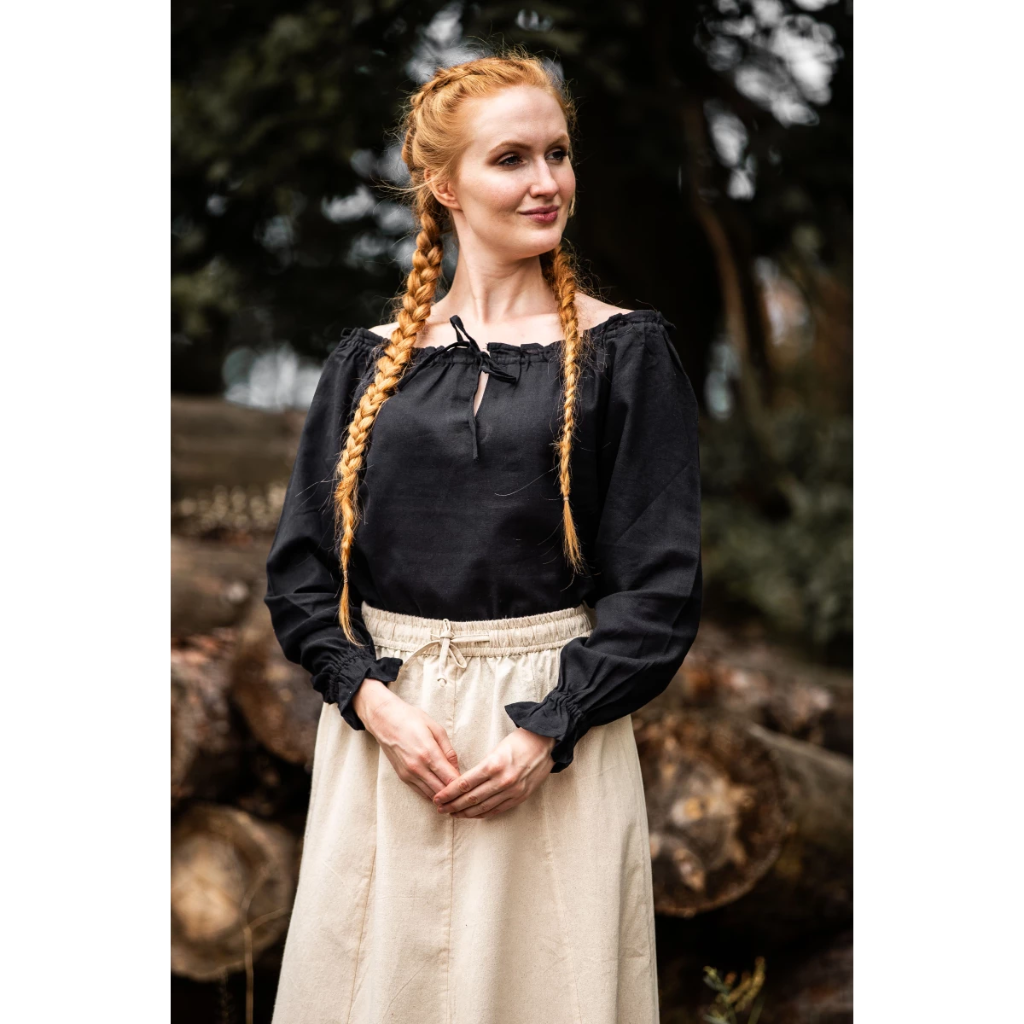 Mittelalterbluse "Edith" Schwarz