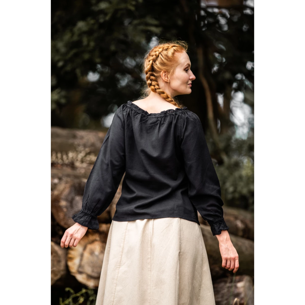Mittelalterbluse "Edith" Schwarz