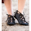 Mittelalterschuhe Bundschuhe aus Nubukleder mit fester Sohle - Schwarz