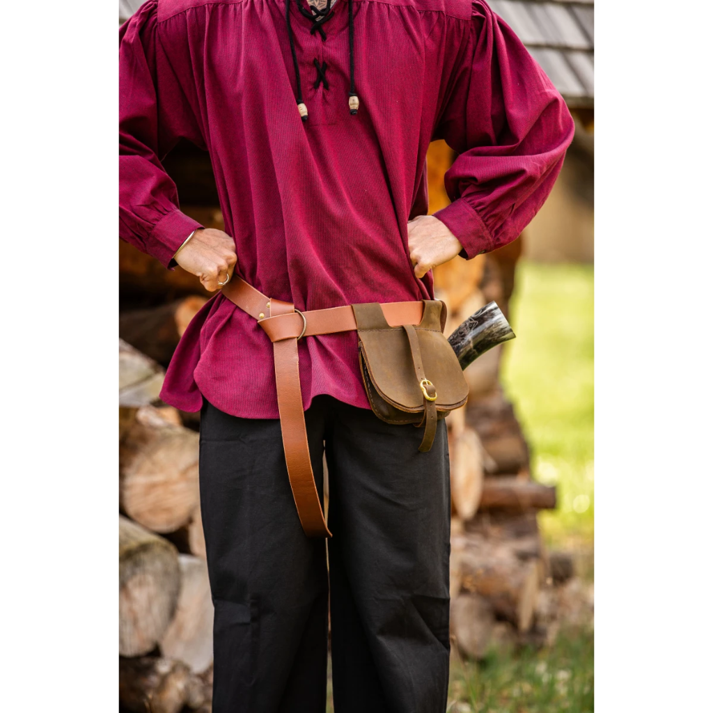 Ringgürtel aus robustem Leder Braun