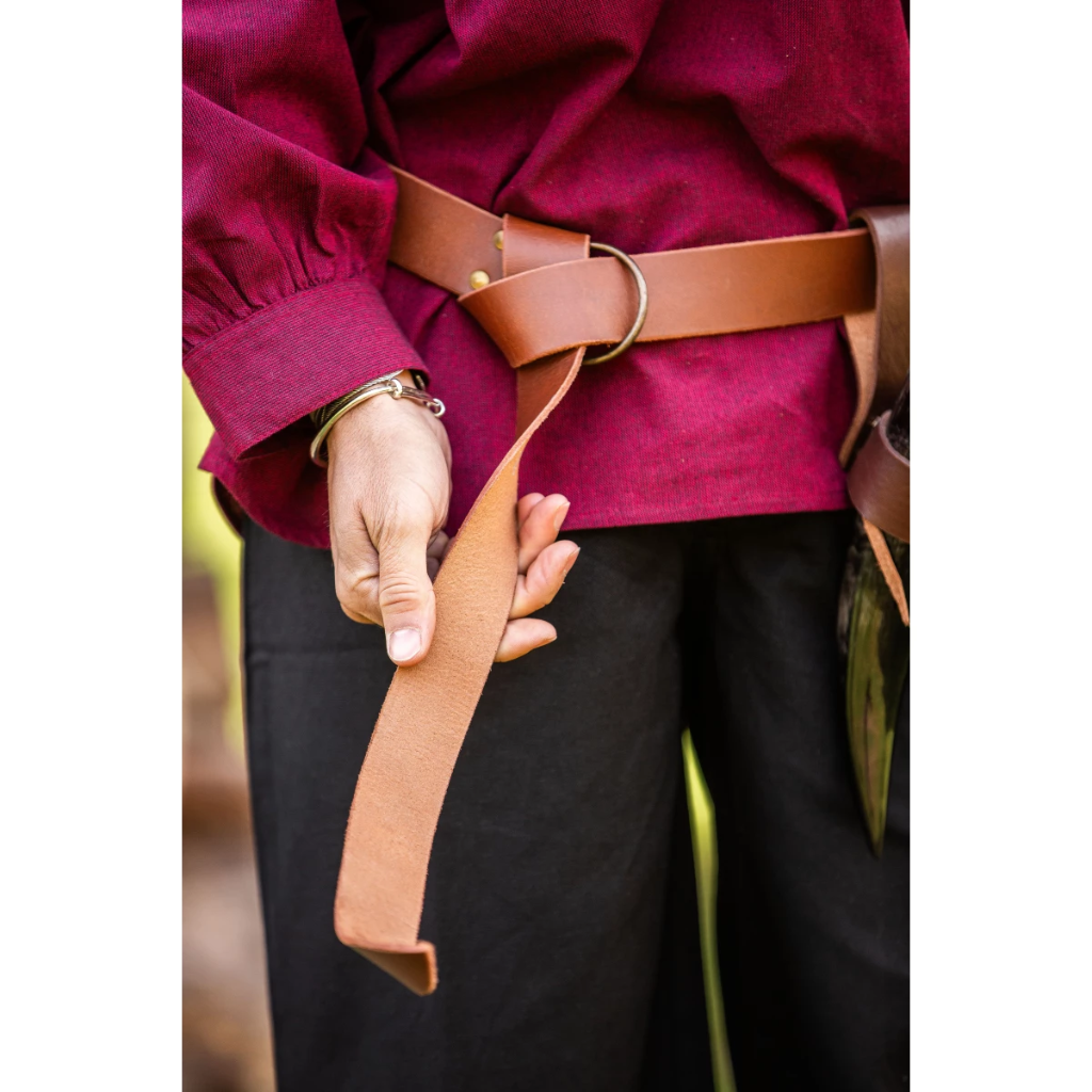 Ringgürtel aus robustem Leder Braun