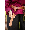 Ringgürtel aus robustem Leder Braun