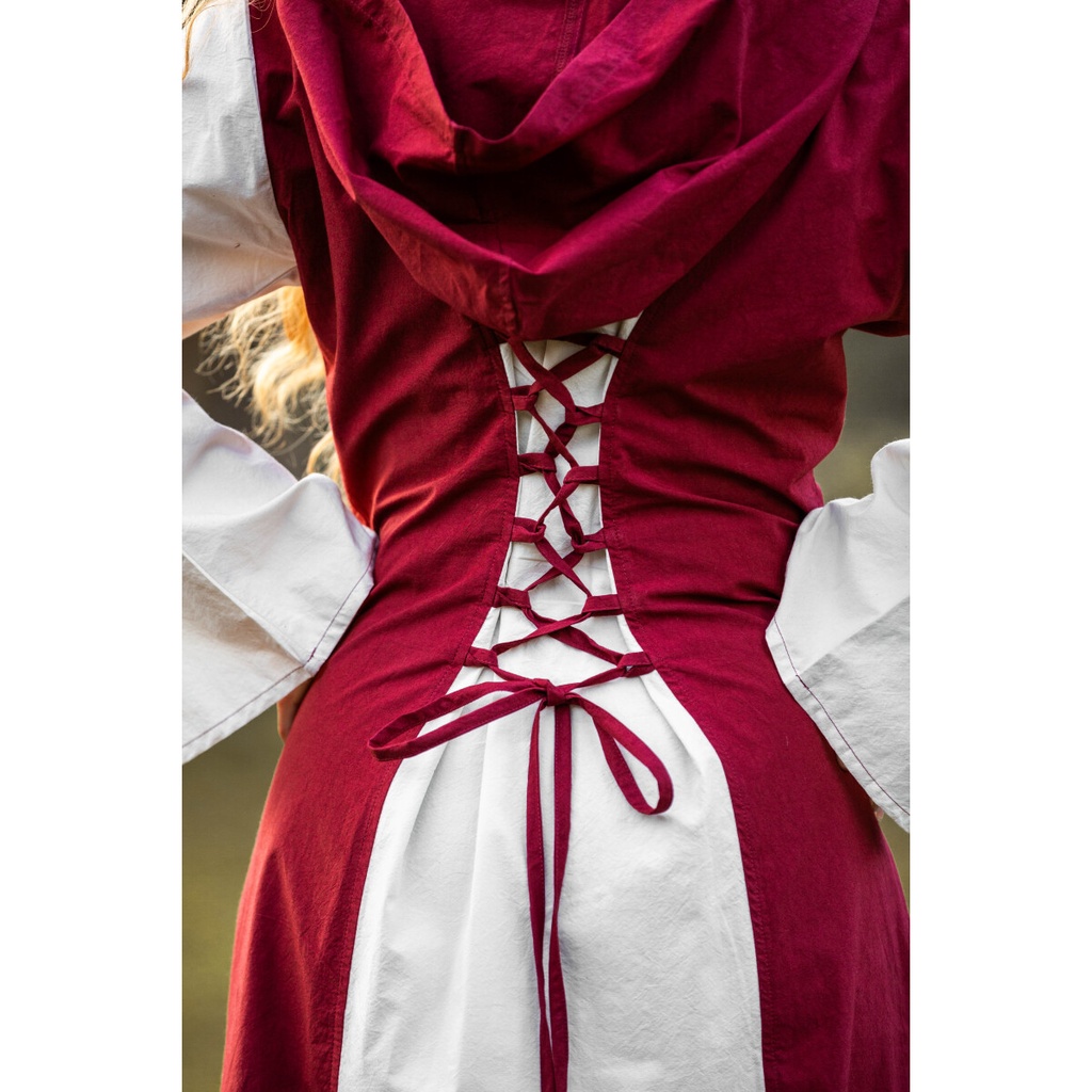 Mittelalter Kleid "Genefe" Rot/Natur